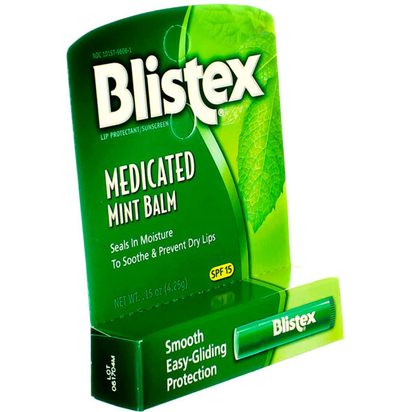 Blistex Medicated Lip Balm Protectant/Sunscreen SPF 15 Mint, 0.15 OZ