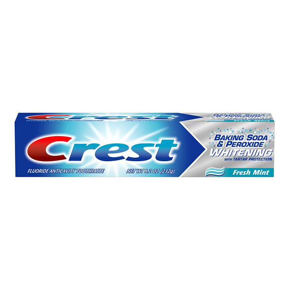 Crest Baking Soda & Peroxide Whitening with Tartar Protection Toothpaste, Fresh Mint, 8.2 oz
