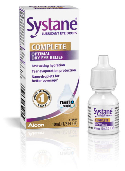 Systane Lubricant Eye Drops Complete Optimal Dry Eye Relief Fast-Acting 10mL