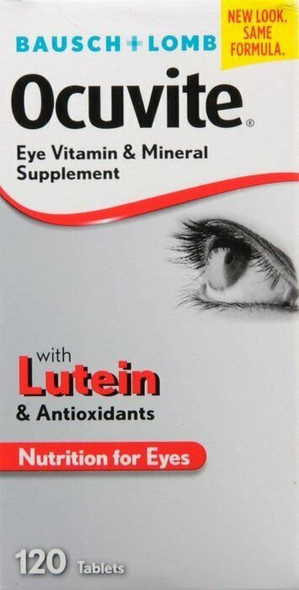 Bausch + Lomb Ocuvite Eye Supplement Lutein & Antioxidant Tablets 120ct 1 Pack