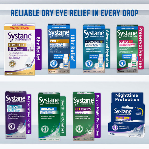 Systane Complete Lubricant Eye Drops, 0.34 Fl Oz, Twin Pack (Pack of 2)