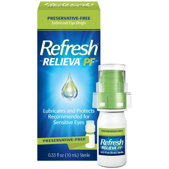 Refresh Relieva PF Preservative-Free Artificial Tears Lubricant Eye Drops, 0.33 fl oz (10 mL), 1 Count