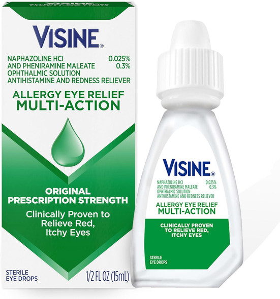 Visine -A Eye Allergy Relief, Antihistamine & Redness Reliever Eye Drops (Quantity 1)