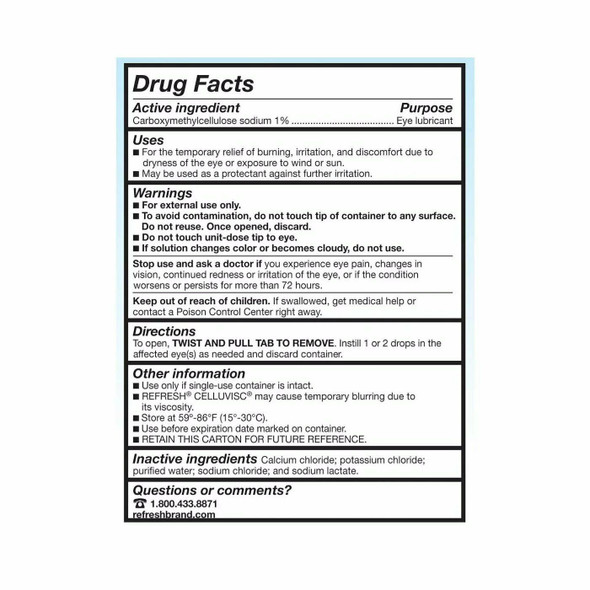 Refresh Celluvisc Lubricant Eye Gel Soothing Preservative Free Dry Relief 30ct