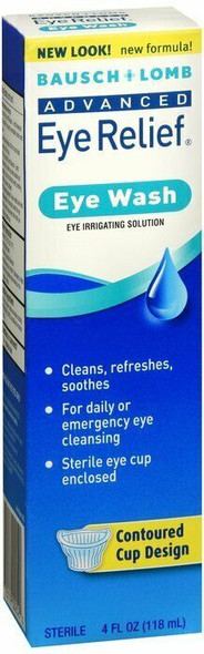 Bausch & Lomb Advanced Eye Relief Wash Irrigating Solution Cleanse Soothe 4oz