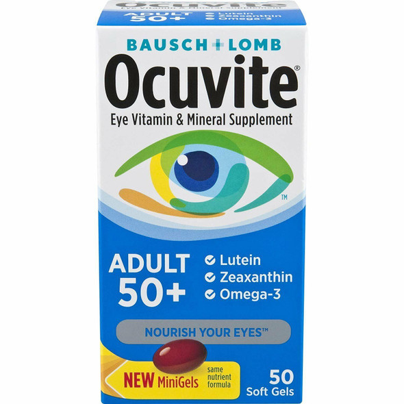 B & L Ocuvite Eye Vitamin & Mineral Supplement Softgels Adults 50 Plus 50 Count