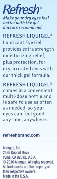 Allergan Refresh Liquigel Size .5oz Allergan Refresh Liquigel For Moderate To Severe Dry Eye