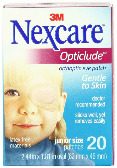 3M Nexcare Opticlude Orthoptic Eye Patch Gentle Skin Latex Free Material 20ct