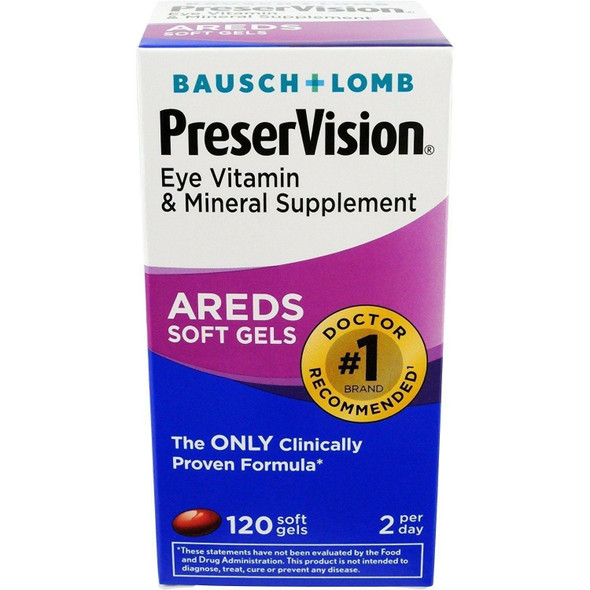 Bausch & Lomb AREDS Soft Gels Preservision Eye Vitamins and Minerals 120 Count
