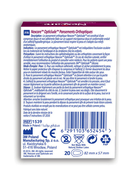 3M Nexcare 1539 Regular Opticlude Orthoptic Eye Patch - 20 Pieces