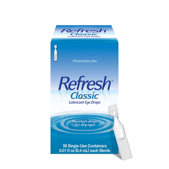 Refresh Classic Lubricant Eye Drops Preservative-Free Artificial Tears, 0.4 ml, 50 Count