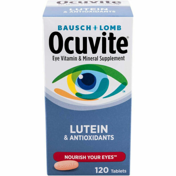 Bausch + Lomb Ocuvite Eye Vitamin Mineral Supplement with Lutein Tablets 120 Ct