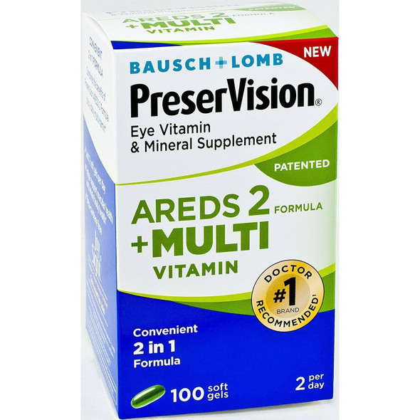Bausch & Lomb PreserVision AREDS 2 Formula + Eye Multivitamin Softgels 100 Count