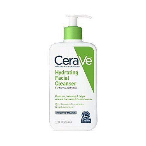 CeraVe Hydrating Facial Cleanser Moisturizer for Normal to Dry Skin 12 Oz 3 Pack