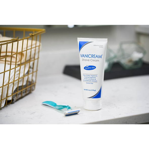 Vanicream Shave Cream for Sensitive Skin, Free of Dyes, Fragrance, Parabens, and Gluten, 6 oz