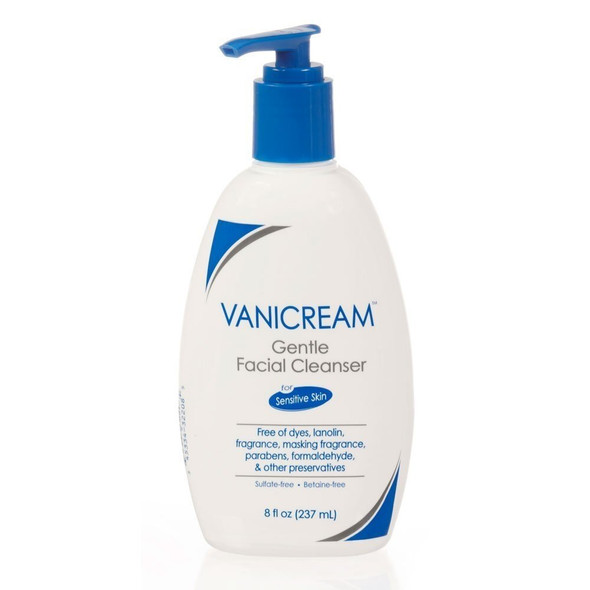 Vanicream Gentle Facial Cleanser for Sensitive Skin Unscented Dye-Free 8 Fl Oz