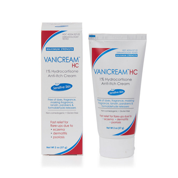 VANICREAM HC Anti-Itch Cream For Sensitive Skin Non-Comedogenic Formula 2 Ounce