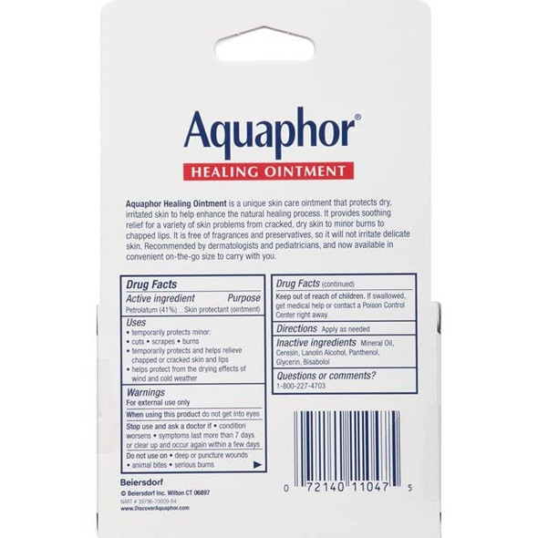 Aquaphor Healing Skin Ointment, Advanced Therapy, 0.35 Ounce (Pack of 2)