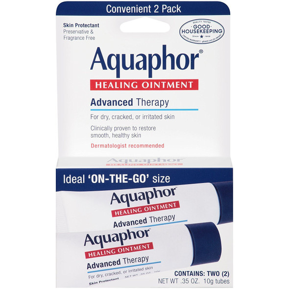 Aquaphor Healing Ointment Advanced Therapy Skin Protectant 2 Tubes 0.35 Ounce