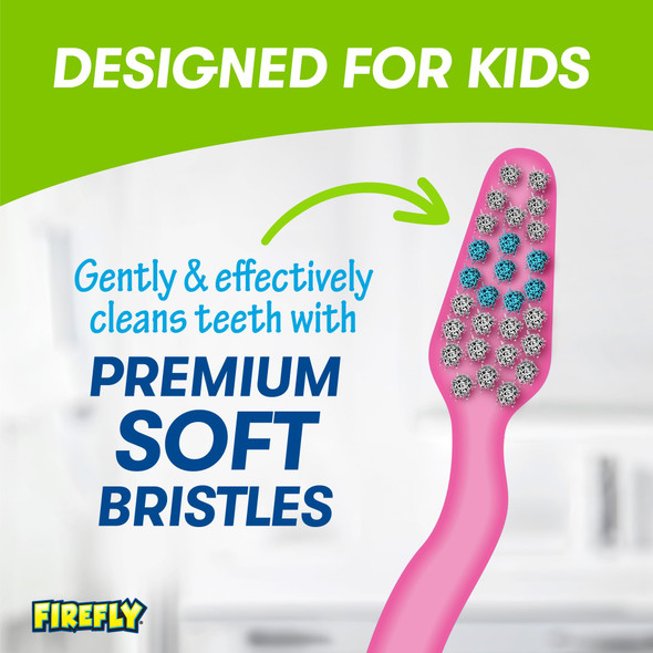 Firefly Barbie Toothbrush Value Pack, Soft Bristle Toothbrush for Kids 3+, 3 Ct