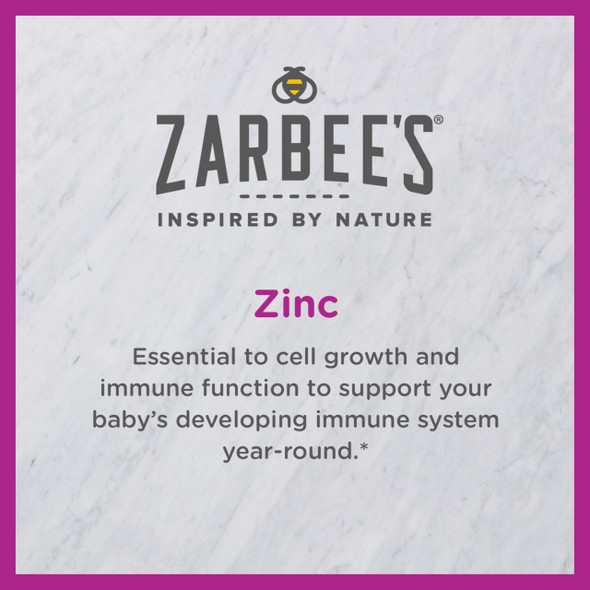 Zarbee's Baby Immune Support with Zinc, Baby & Toddler Vitamin 6 Months+, Includes Syringe for Easy & Accurate Dosing, Natural Grape Flavor, 2oz