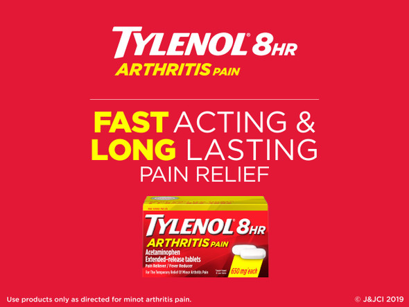 Tylenol 8 Hour Arthritis Pain Tablets with Acetaminophen for Joint Pain, 24 ct