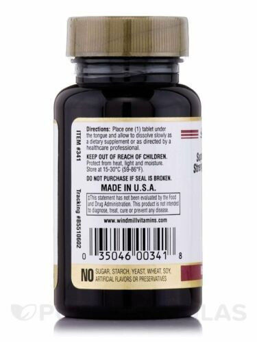 Windmill Quick Melt B-12 Dietary Supplement Tablets for Metabolism 3000mcg 60 Ct