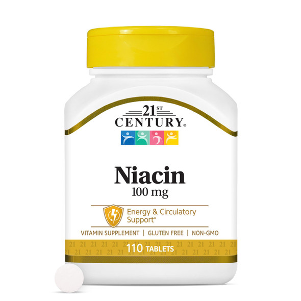 21st Century Niacin Tablets, 100 mg, 110 Count