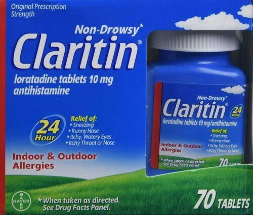 Claritin 24 Hour Relief Antihistamine Loratadine Tablets Non Drowsy 10 mg 70 Ct