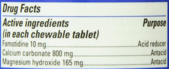 Pepcid Complete Chewable Tablets Heartburn Reliever Dual Action Cool Mint 25 ct