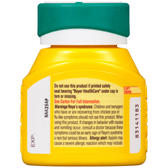 Bayer Aspirin Regimen Low Dose 81mg Enteric Coated Tablets, 120 Count