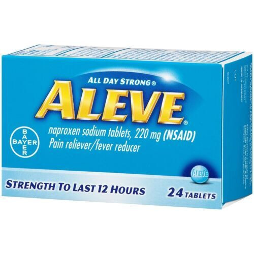 Aleve Pain Reliever/Fever Reducer Tablets with Noproxen Sodium, 24-Count