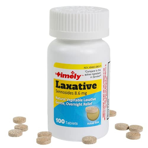 Timely by Time Cap Labs - 100 Count Senna Tablets - Compared to Senokot - Natural Vegetable Based Laxatives for Constipation Relief - Gentle Dependable Overnight Relief