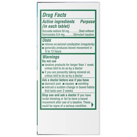 Colace 2-IN-1 Stool Softener & Stimulant Laxative Tablets, 60 Count, Gentle Constipation Relief in 6-12 Hours