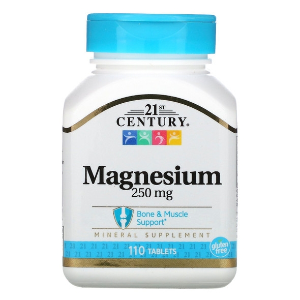 21st Century Magnesium Dietary Supplement Tablets Gluten Free 250 mg 110 Count
