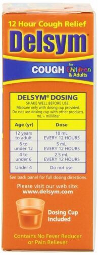 Delsym Children's 12 Hr Cough Relief Orange Flavored Liquid Alcohol-Free 3 Fl Oz