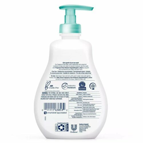 Dove Baby Tip To Toe Wash Sensitive Moisture Hypoallergenic Formula 13 Ounces