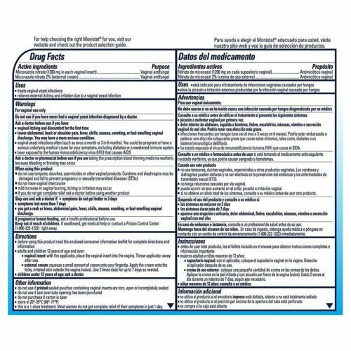 Monistat Vaginal Antifungal Day Night Ovule Cure & Itch Relief Cream 0.32 Ounce