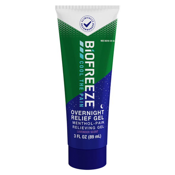 Biofreeze Overnight Gel Pain Relief, Knee & Lower Back Pain Relief, Arthritis Pain Reliever, Neck Pain Relief, Cooling Joint Pain Relief, FSA/HSA Eligible, Lavender Scented Menthol Gel 3 Fl Oz