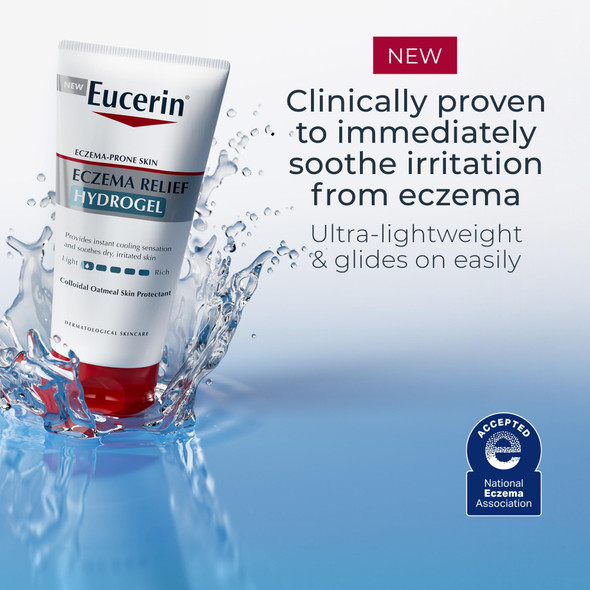 Eucerin Eczema Relief Hydrogel for Dry, Itchy, Eczema-Prone Skin, Fragrance Free and Steroid Free Body Moisturizer for Dry Skin, 5 Fl Oz Tube