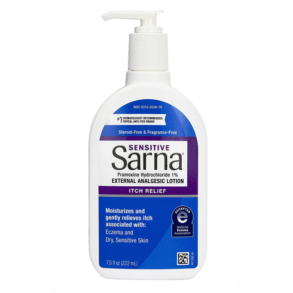 Sarna Sensitive Itch Relief Fragrance Free Lotion, 7.5 Fl. Oz.