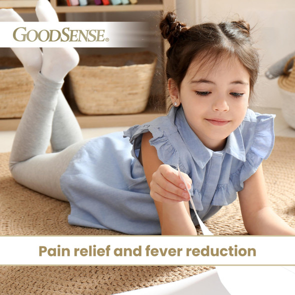GoodSense Children's Pain Reliever Liquid, Bubble Gum Flavor, Acetaminophen 160 mg/5 mL, Effective Pain Relief/Fever Reducer for Kids Ages 2-11, 4 Oz