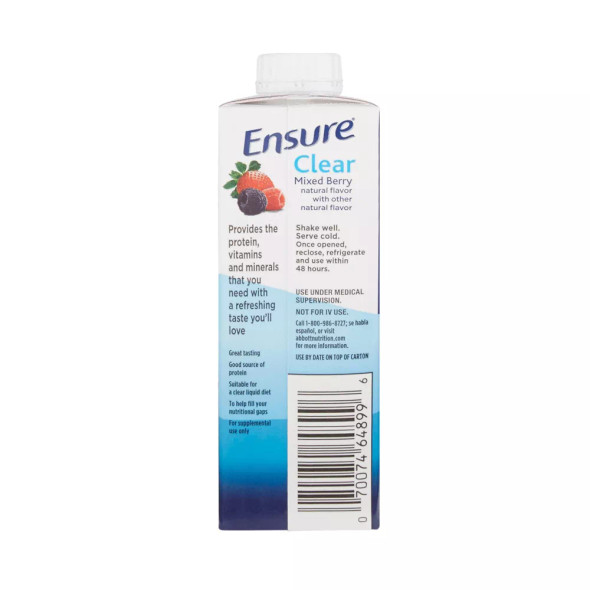Ensure Clear Therapeutic Nutrition Liquid Mixed Berry Flavor 8 Oz CASE OF 24