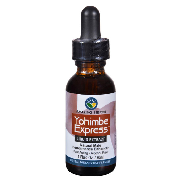 Amazing Herbs - Yohimbe Express - Black Seed Liquid Extract Supplement - 1 fl oz