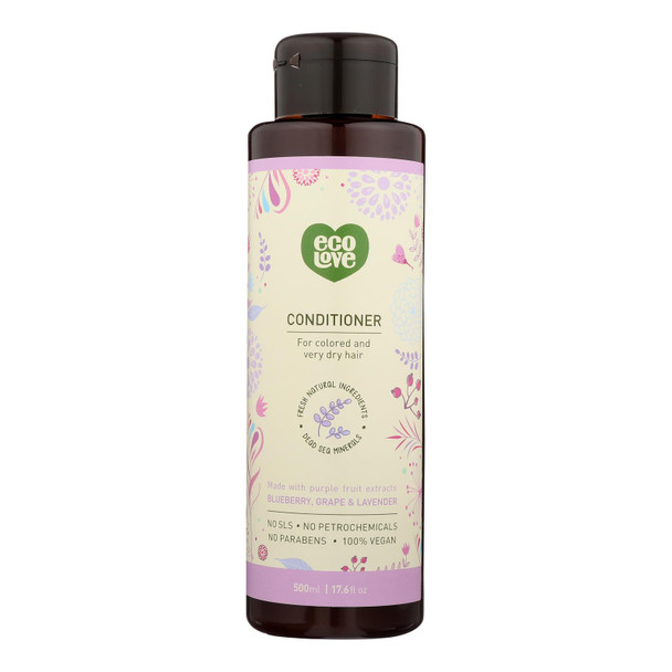 Ecolove Conditioner - Purple Fruit Conditioner For Colored and Very Dry Hair - 17.6 fl oz.