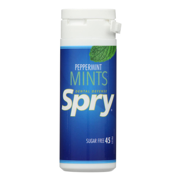 Spry Xylitol Mints - Peppermint - Case of 6 - 45 Count