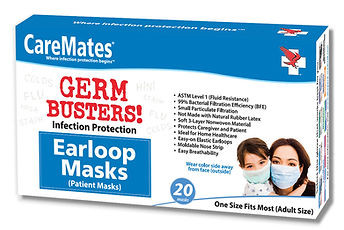 Earloop Patient Mask Adult Size Germbusters - CareMates