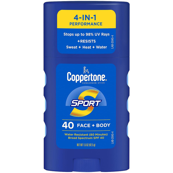 Coppertone - Sport Face and Body Sunscreen Stick - SPF 40 - 1.5 oz