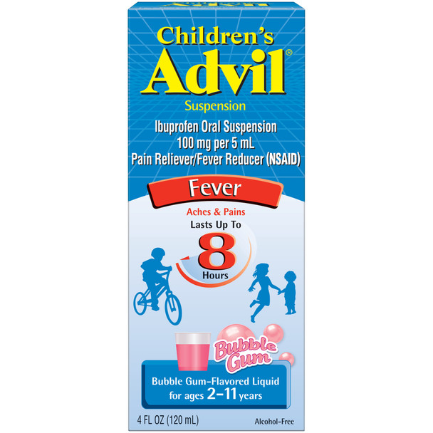 Children's Advil Pain Reliever and Fever Reducer, Liquid Children's Ibuprofen for Pain Relief, Bubble Gum - 4 Fl Oz