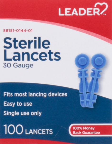 LEADER Lancets 30G Super Thin 100 ct (Compare to BD Ultrafine II)